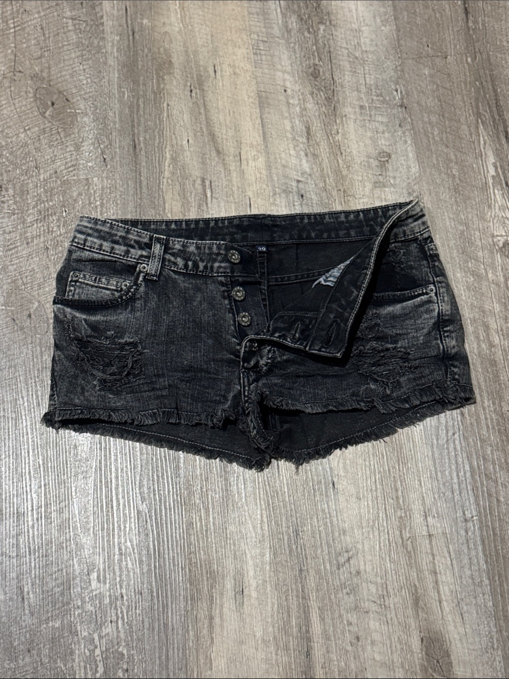 Levi's Black Distressed Women's Jean Shorts